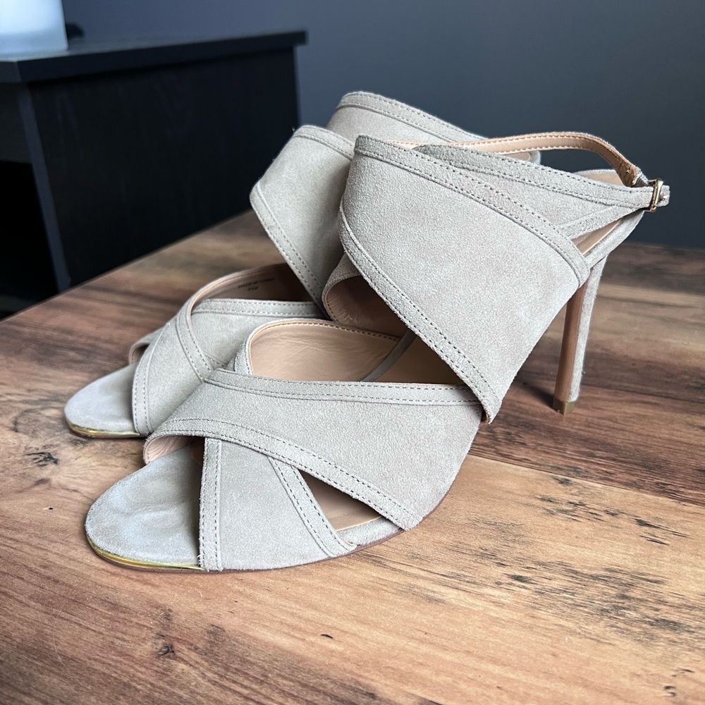 Banana Republic Suede Taupe Heels - Gently Used